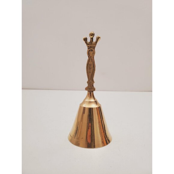 Vintage Brass Hand Bell - Handheld Solid Brass Bell with Charming Tone - Home - Picture 7 of 10